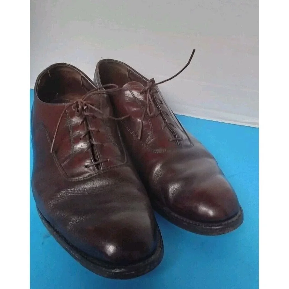 Vintage Mens Brown Leather Oxford Dress Shoes Made in USA 12 D 12187 603